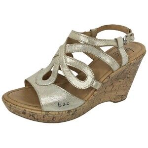 BORN Wynda Womens Sandals Leather Gold Size 9 M Ankle Strap‎